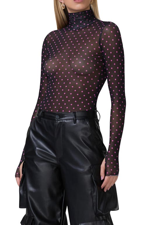 AFRM AFRM ZADIE PRINT TURTLENECK MESH TOP