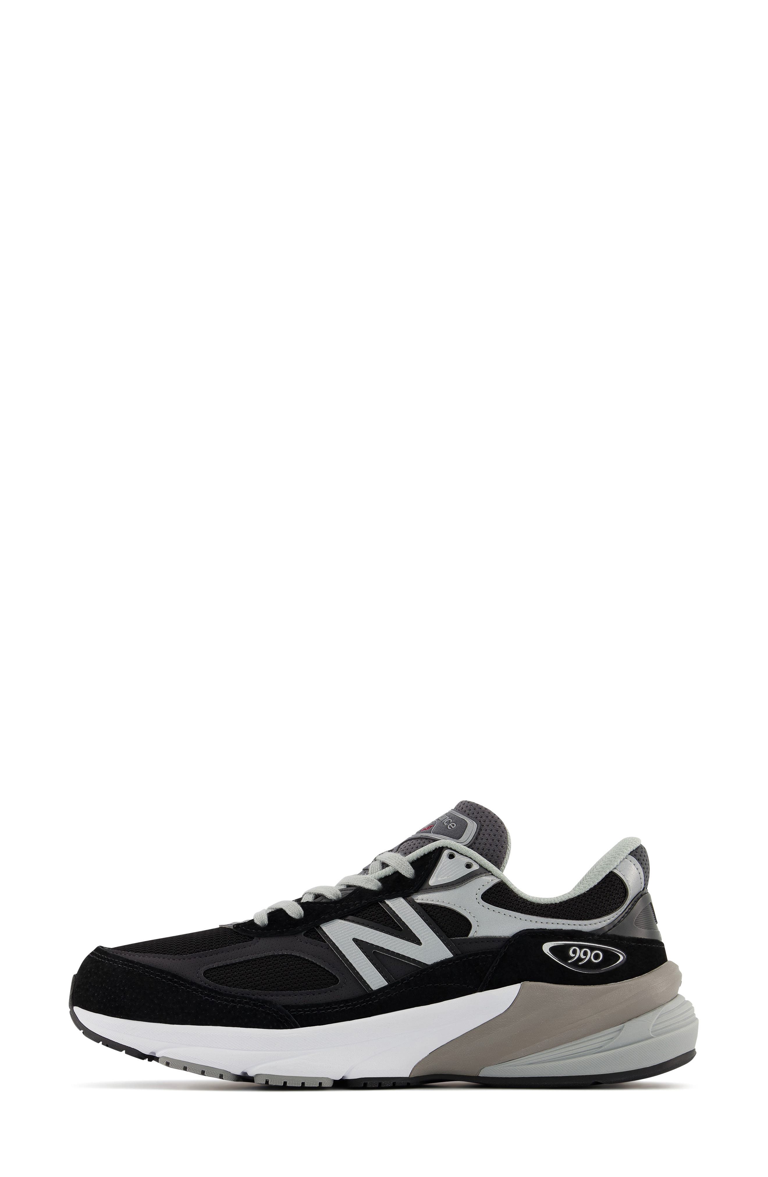 New Balance Made in USA 990 v6 Sneaker, Alternate, color, Black/ Black