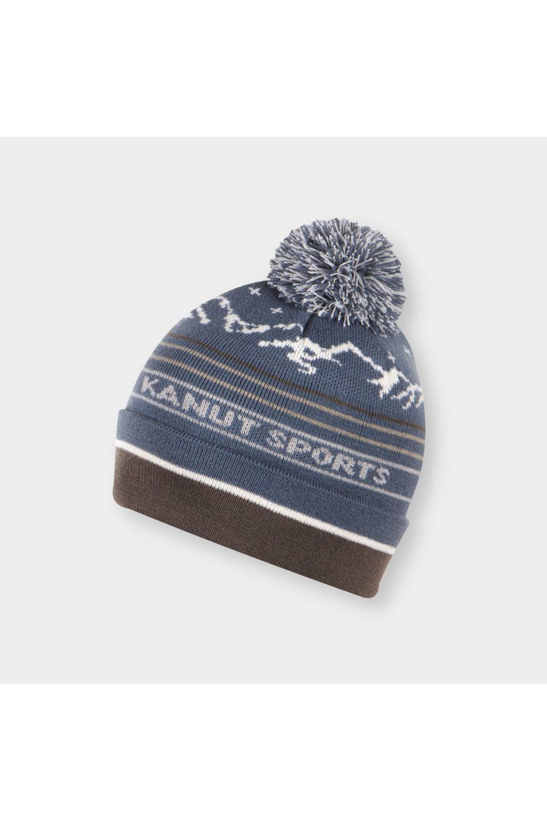 Hollis Men's Mountain Scene Beanie, Main, color, Slate Grey White