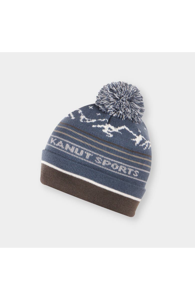 Kanut Sports Hollis Men's Mountain Scene Beanie, Main, color, Slate Grey White