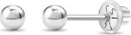 In Season Jewelry 14k Classic Ball White Gold Earrings