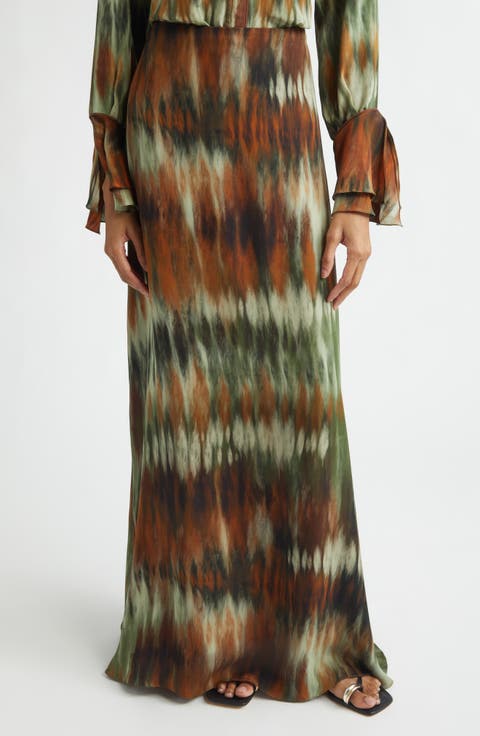 New Intermingled Ideas Silk Georgette Maxi Skirt