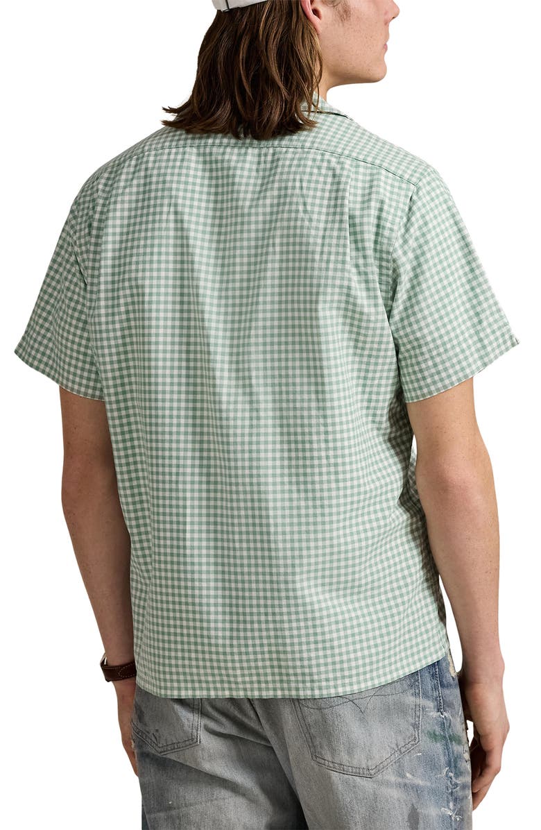 Polo Ralph Lauren Gingham Oxford Cloth Camp Shirt, Alternate, color, Lovat Nevis