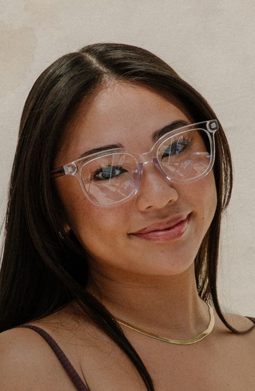 Mohala Eyewear Lahela 52mm Low Nose Bridge Medium Width Square Optical Glasses In Ice/clear Lenses