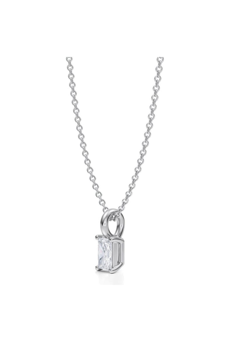 Radiant Solitaire Lab Diamond Pendant Necklace 14K 0.33ct, Alternate, color, White Gold