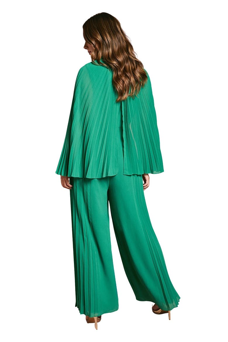 Pleat Wide Leg Jumpsuit, Alternate, color, Emerald
