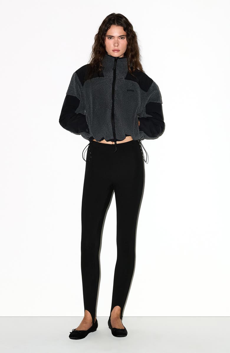 SKIMS Faux Shearling Zip Jacket, Alternate, color, Ash