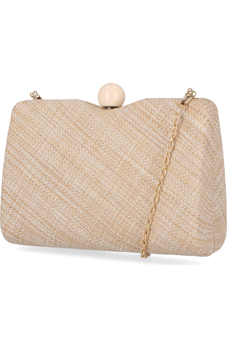 Jessica McClintock Evalee Raffia Frame Clutch, Alternate, color,