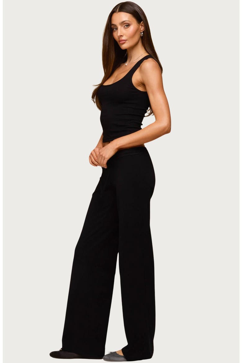 Linda Rib Scoop Neck Tank, Alternate, color, BLACK