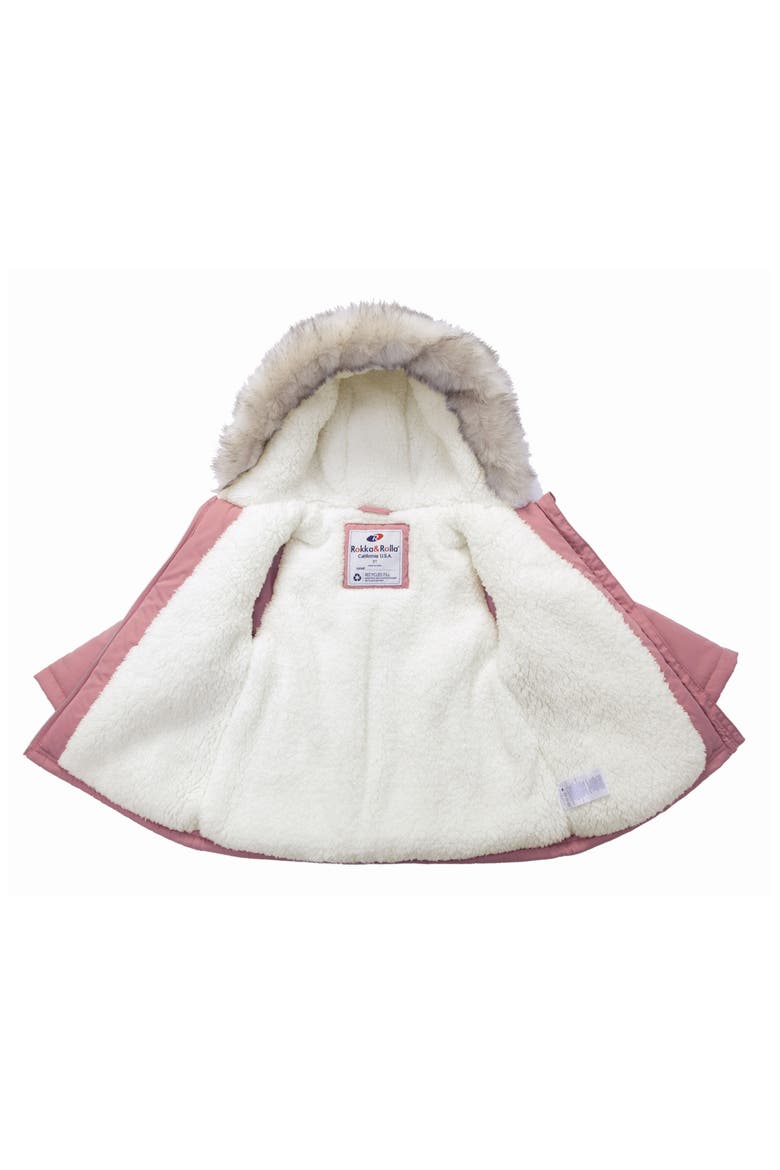 Borg Lining Puffer Coat, Alternate, color, Rose Pink