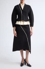 ASHLYN Henry Asymmetric Ruffle Cardigan