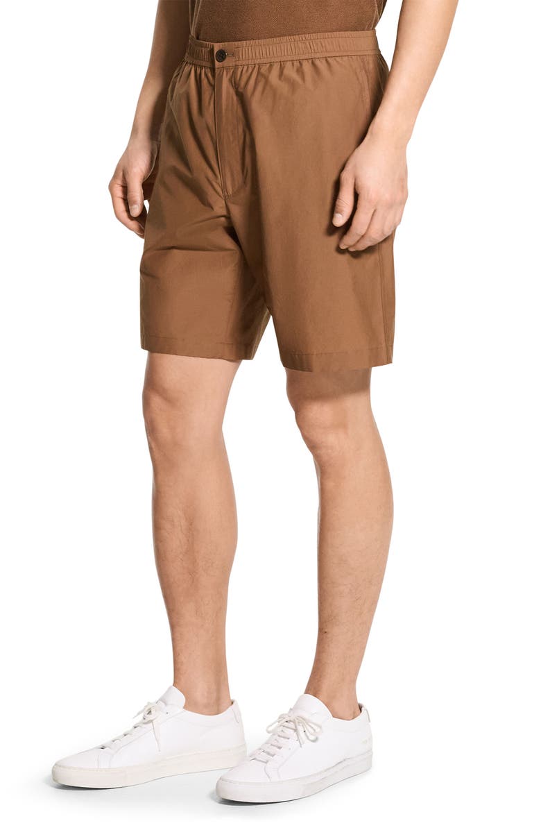 Theory Elastic Waist Shorts, Alternate, color, Deep Tobacco