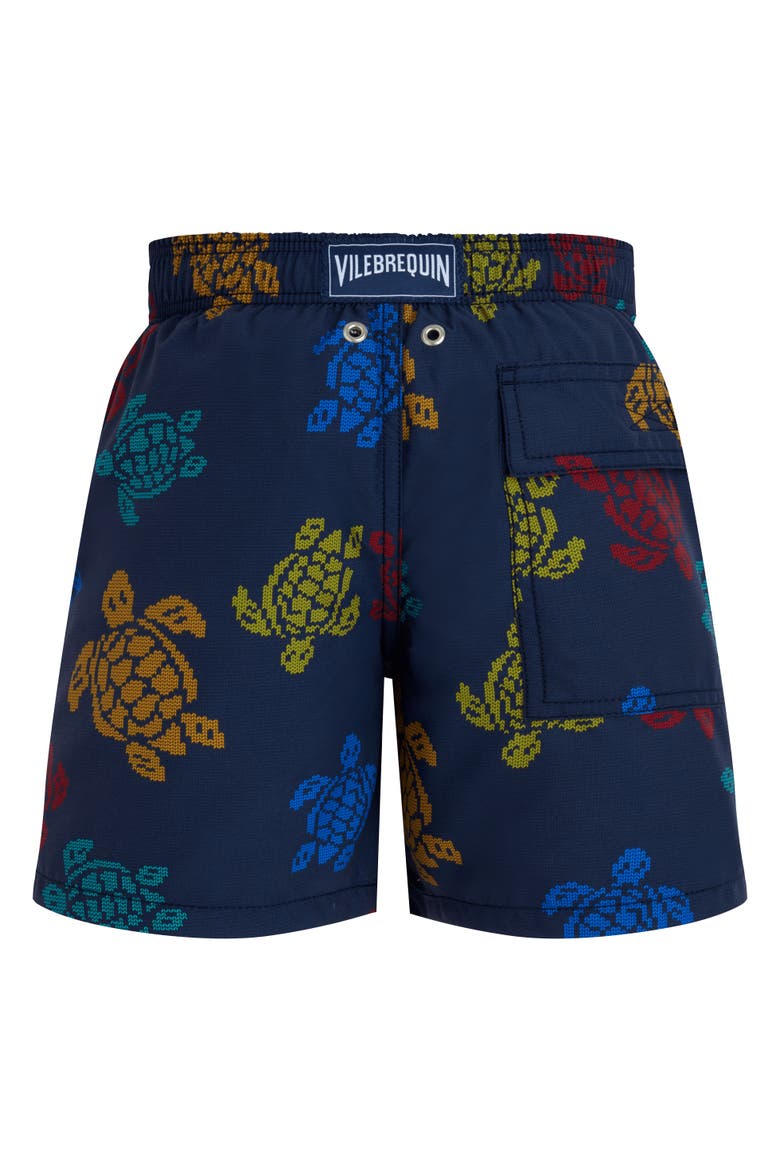 Kids' Ronde Des Tortues Tricot Swim Shorts, Alternate, color, BLEU MARINE