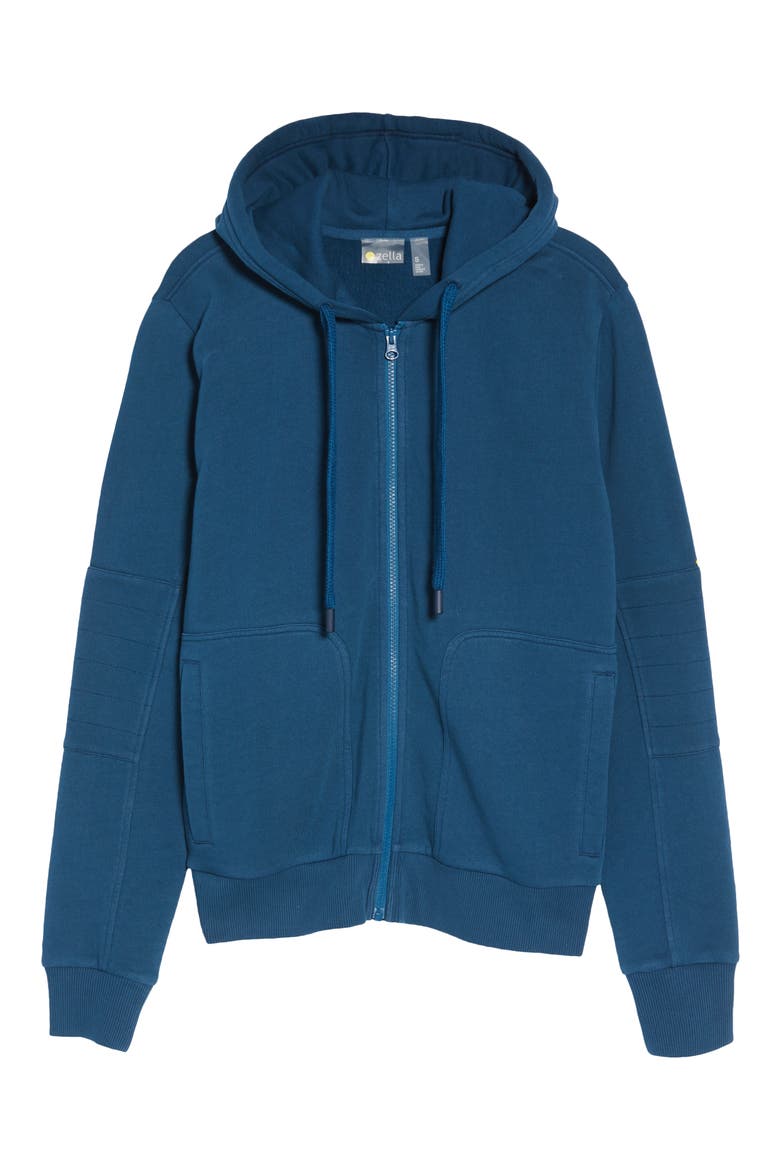Rudi Moto Zip Hoodie, Alternate, color, BLUE REEF
