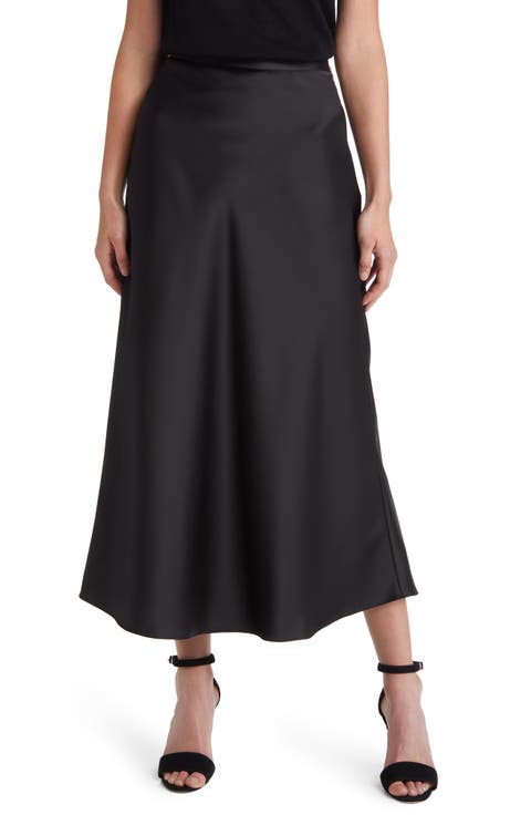 Vinarea Satin Midi Skirt