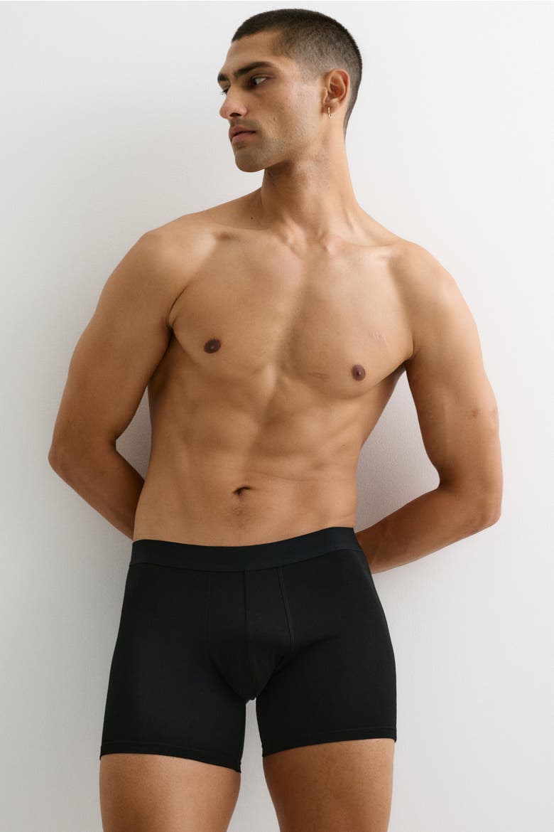 5-pack Mid Trunks With Lycra®, Main, color, Dark gray melange/black