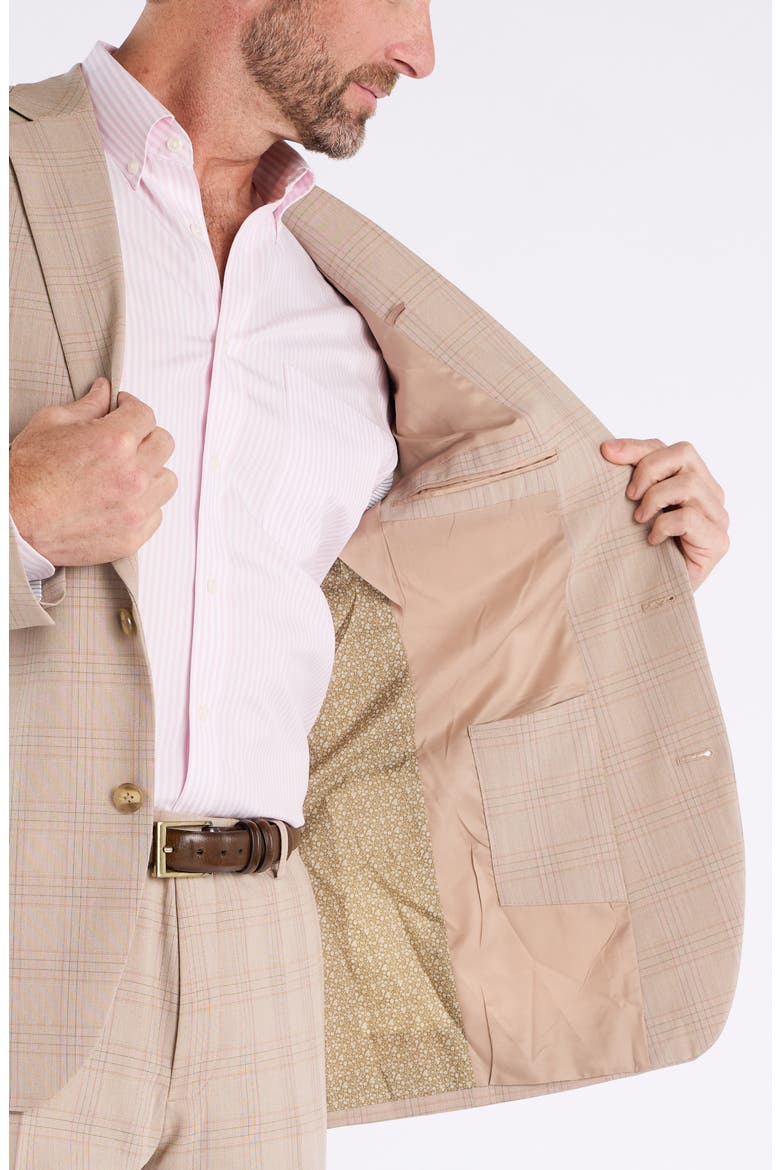 Hoxton Tan Plaid Stretch Suit, Alternate, color, TAN