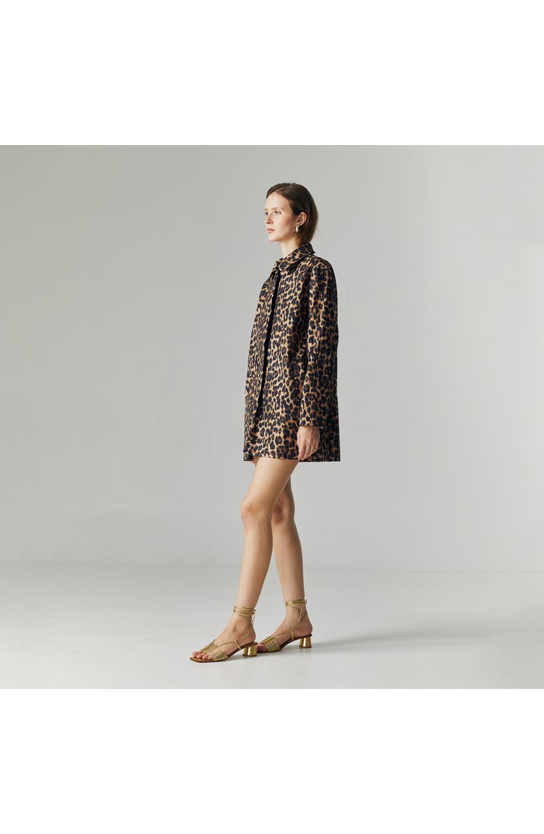 ATS Livia Leopard Outerwear, Alternate, color, Brown