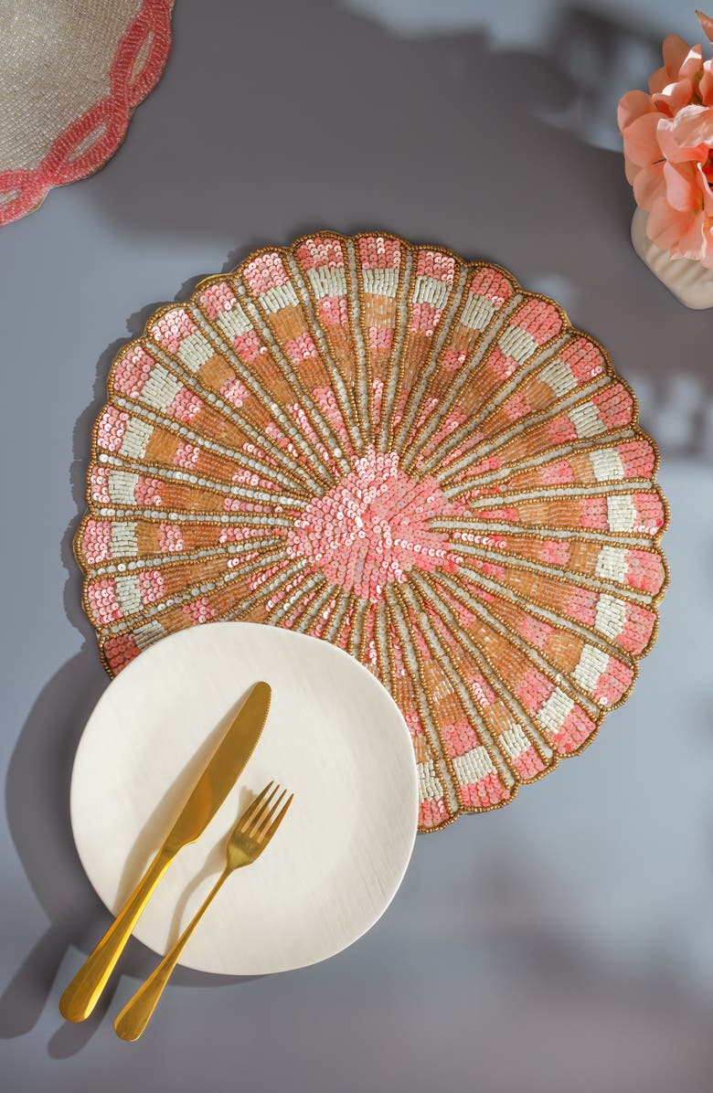 Tiramisu The Garden Party Beaded Charger, Alternate, color, Pink