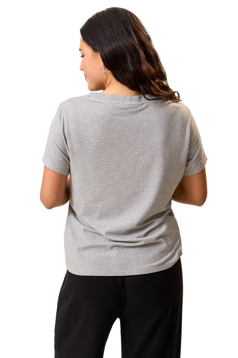 Classic Modal V-Neck Nursing T-Shirt, Alternate, color, Grey Heather