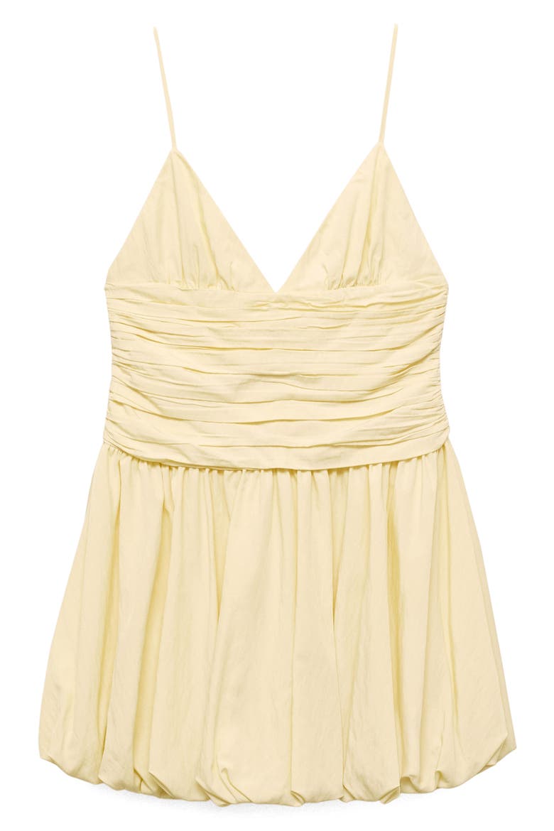 Ruched Bubble Hem Minidress, Alternate, color, PASTEL YELLOW