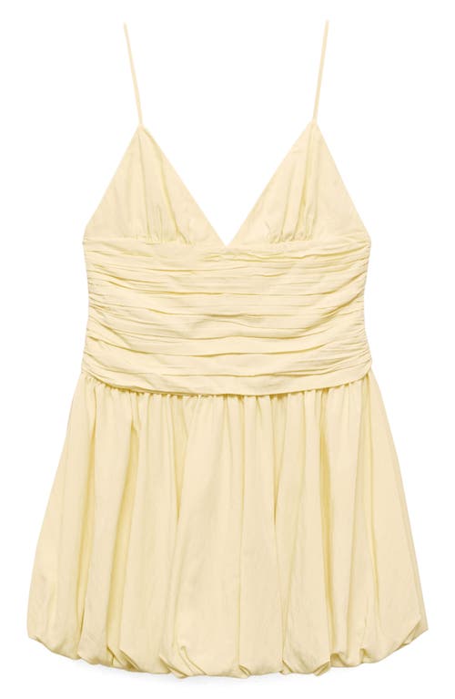 Mango Short Balloon-effect Dress Pastel Yellow