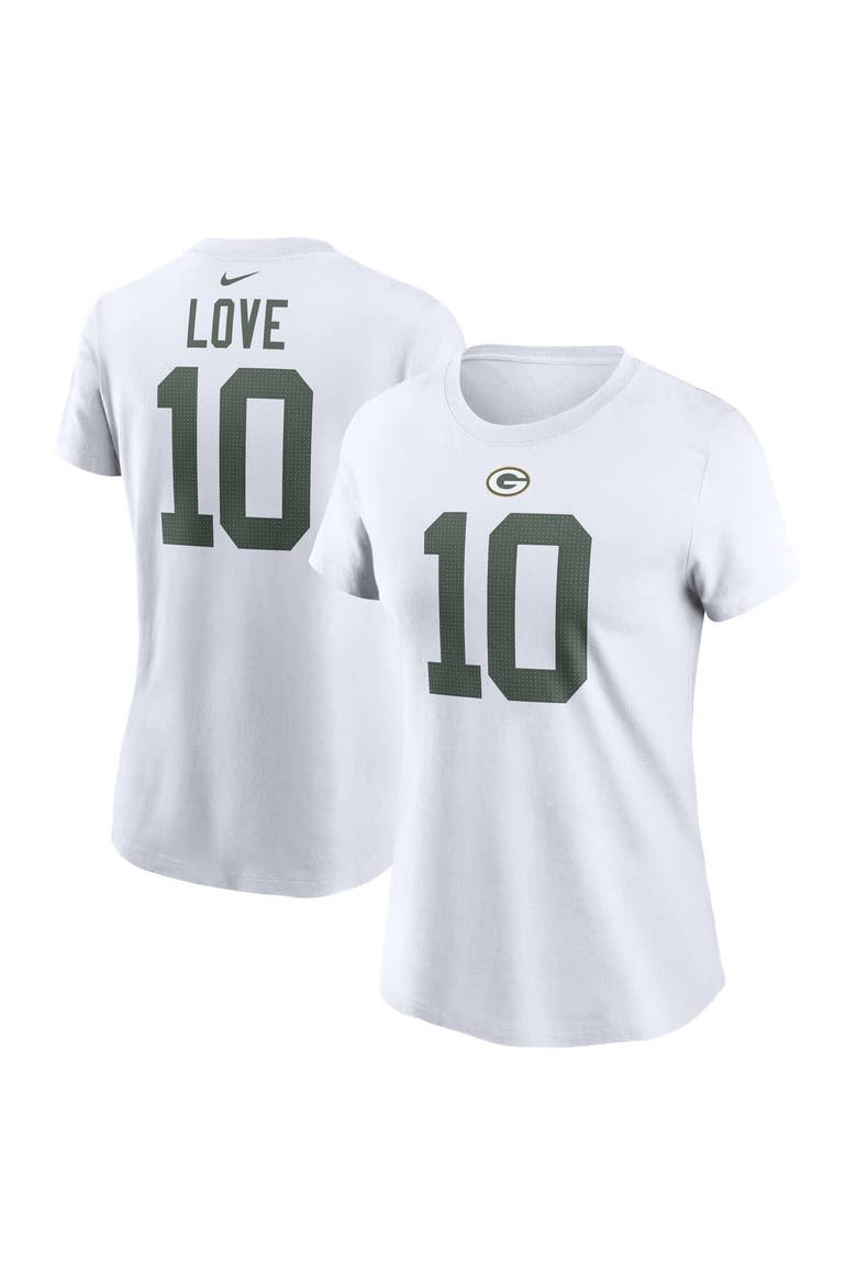 Women's Nike Jordan Love White Green Bay Packers Player Name & Number T-Shirt, Main, color, White