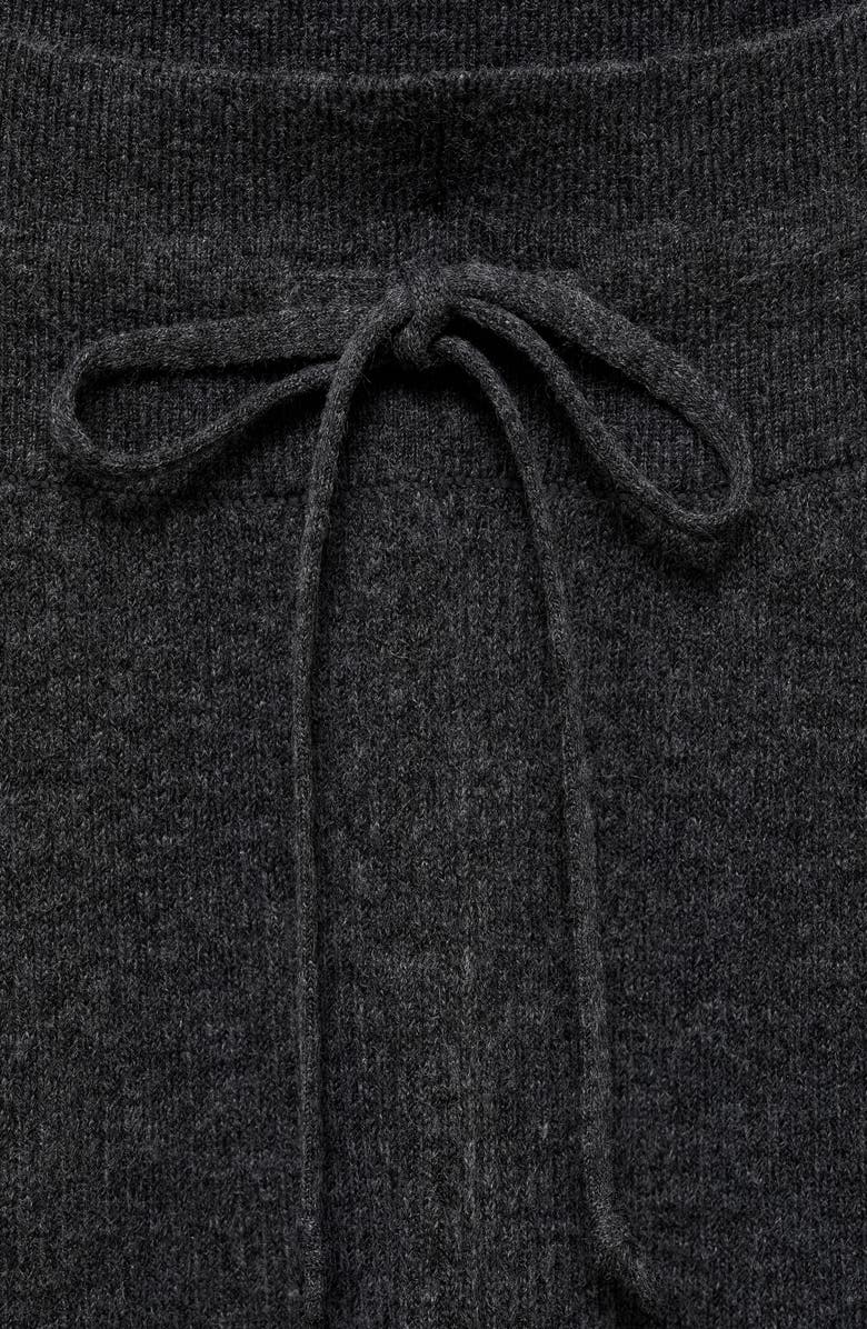 MANGO Rib Drawstring Pants, Alternate, color, Charcoal