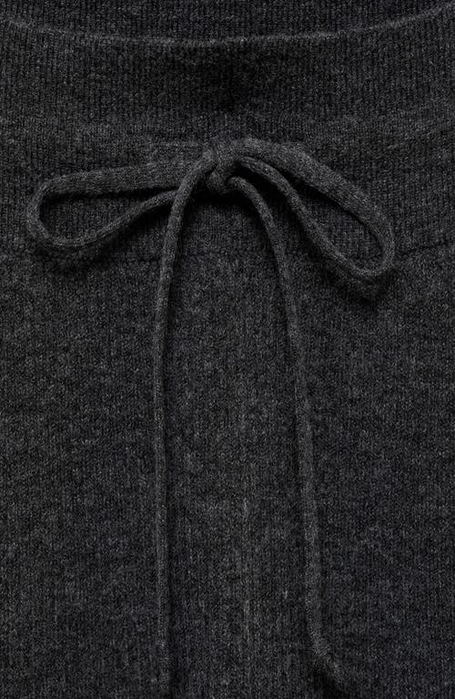 Mango Rib Drawstring Pants In Charcoal
