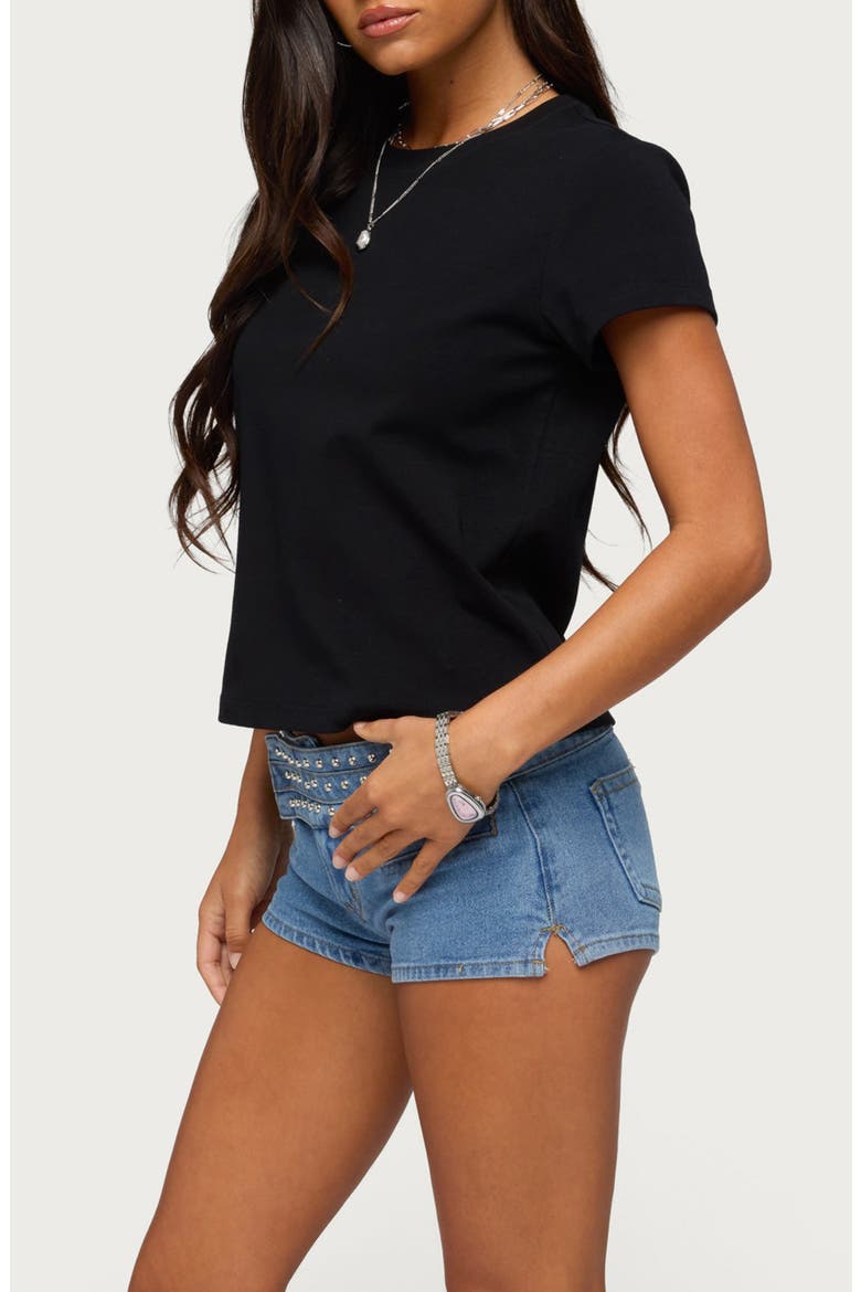 Perfect Basic Stretch Cotton T-Shirt, Alternate, color, BLACK