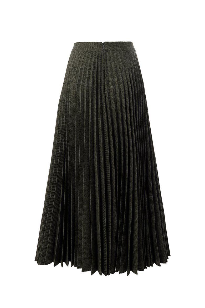 Jayda Pleated Midi Skirt, Alternate, color, GREY