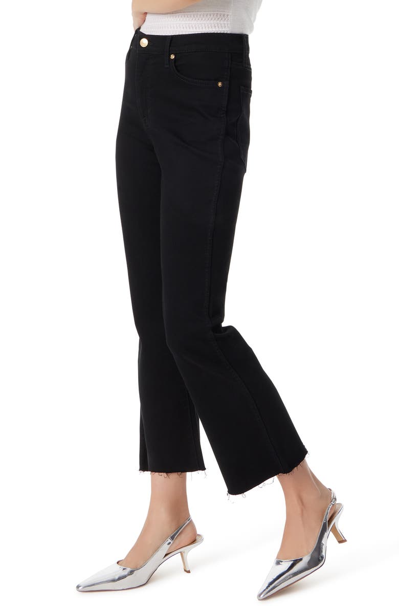 Sam Edelman Linnie Raw Hem High Waist Kick Flare Jeans, Alternate, color, True Black