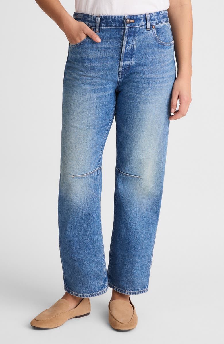 Madewell The Darted Barrel Leg Jeans, Alternate, color, Retro Bright Wash