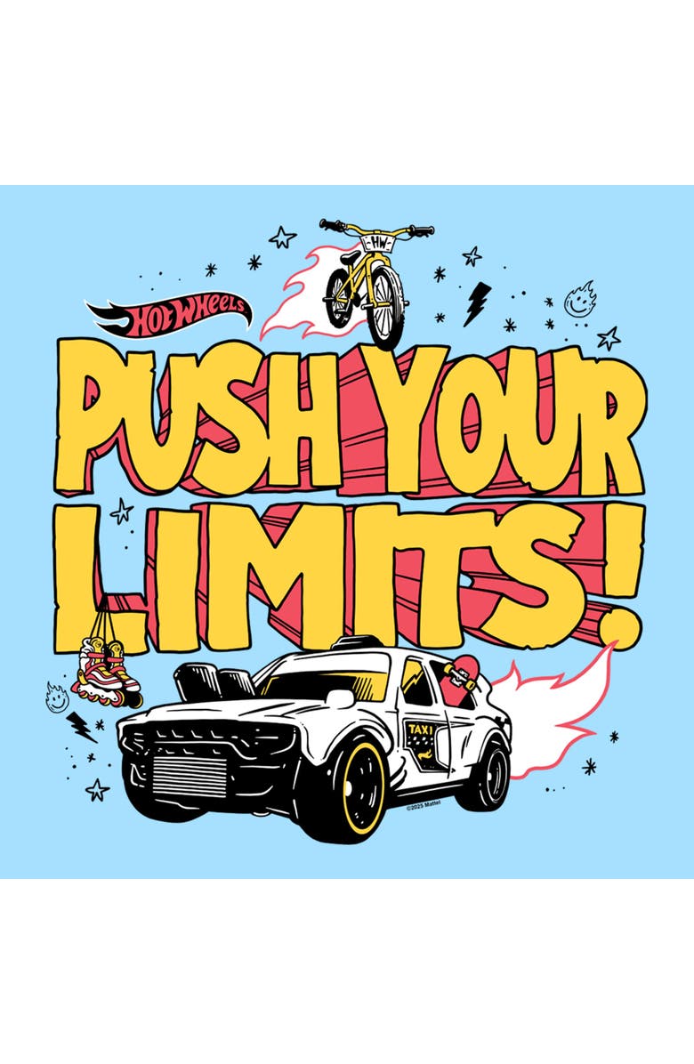 Hot Wheels Men's Hot Wheels Push Your Limits Graphic T-Shirt, Alternate, color, Light Blue