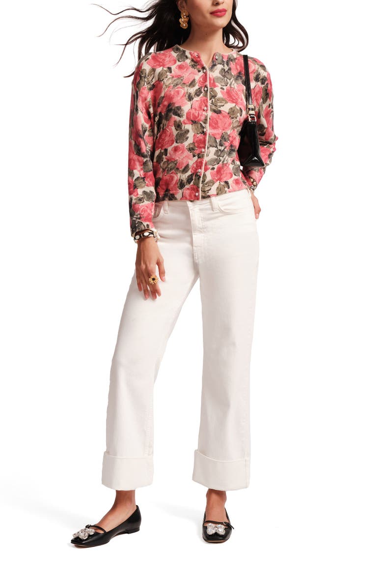 Smarty Cuffed Jeans Solid Denim, Main, color, White