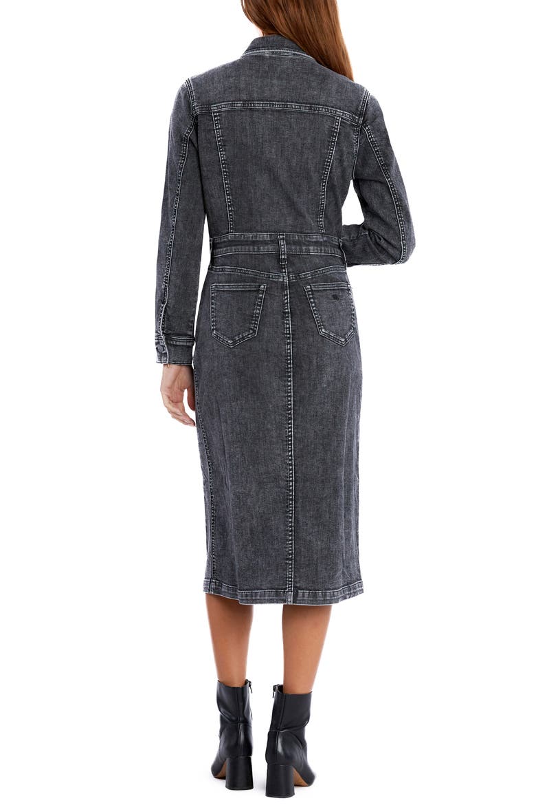 Western Long Sleeve Denim Midi Shirtdress, Alternate, color, CORK DENIM