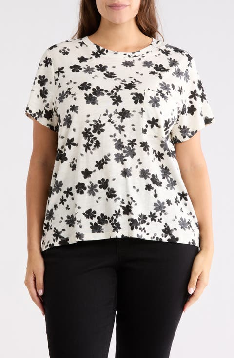 Cotton Blend Pocket T-Shirt (Plus)