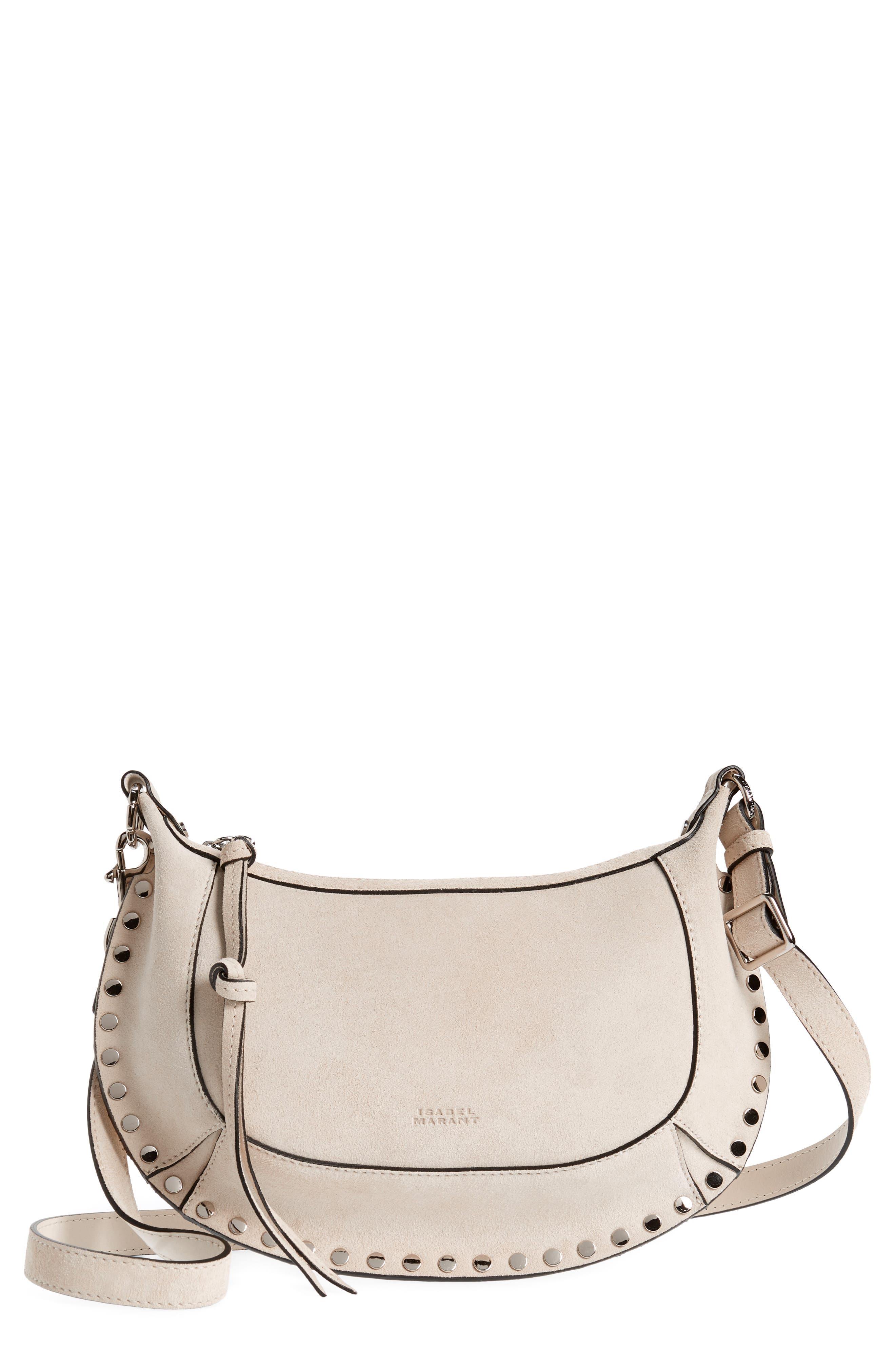 Isabel Marant Oskan Moon Suede Crossbody Bag, Main, color, 