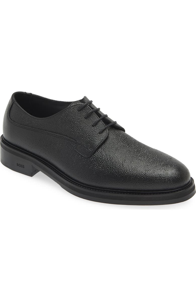 BOSS Larry Leather Derby, Main, color, Black