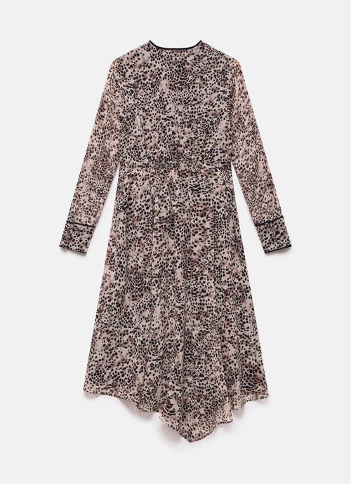 Mint Velvet Animal Print Asymmetric Midi Dress In Multi