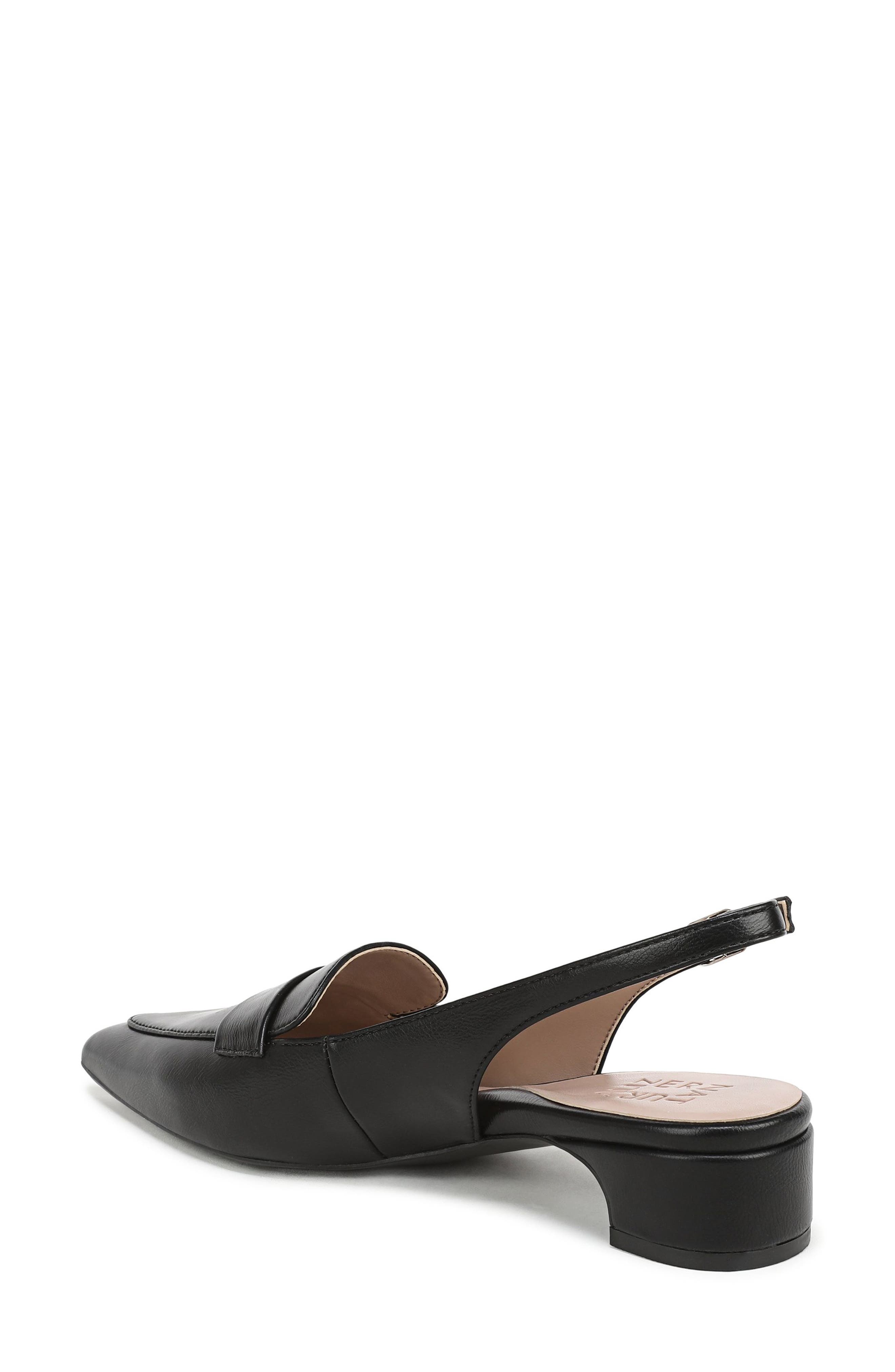 Sloane Pointed Toe Slingback Pump, Alternate, color, BLACK FAUX LEATHER