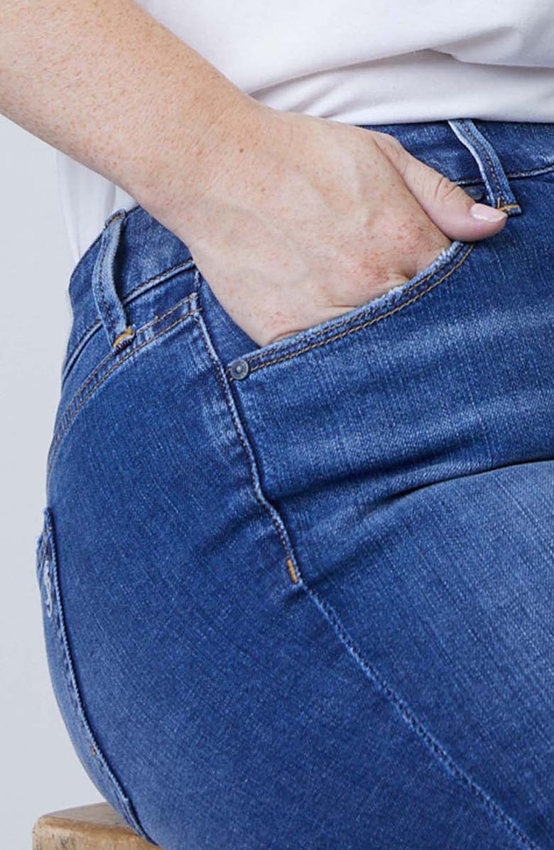 SLINK Jeans Distressed Roll Cuff Boyfriend Jeans, Alternate, color,