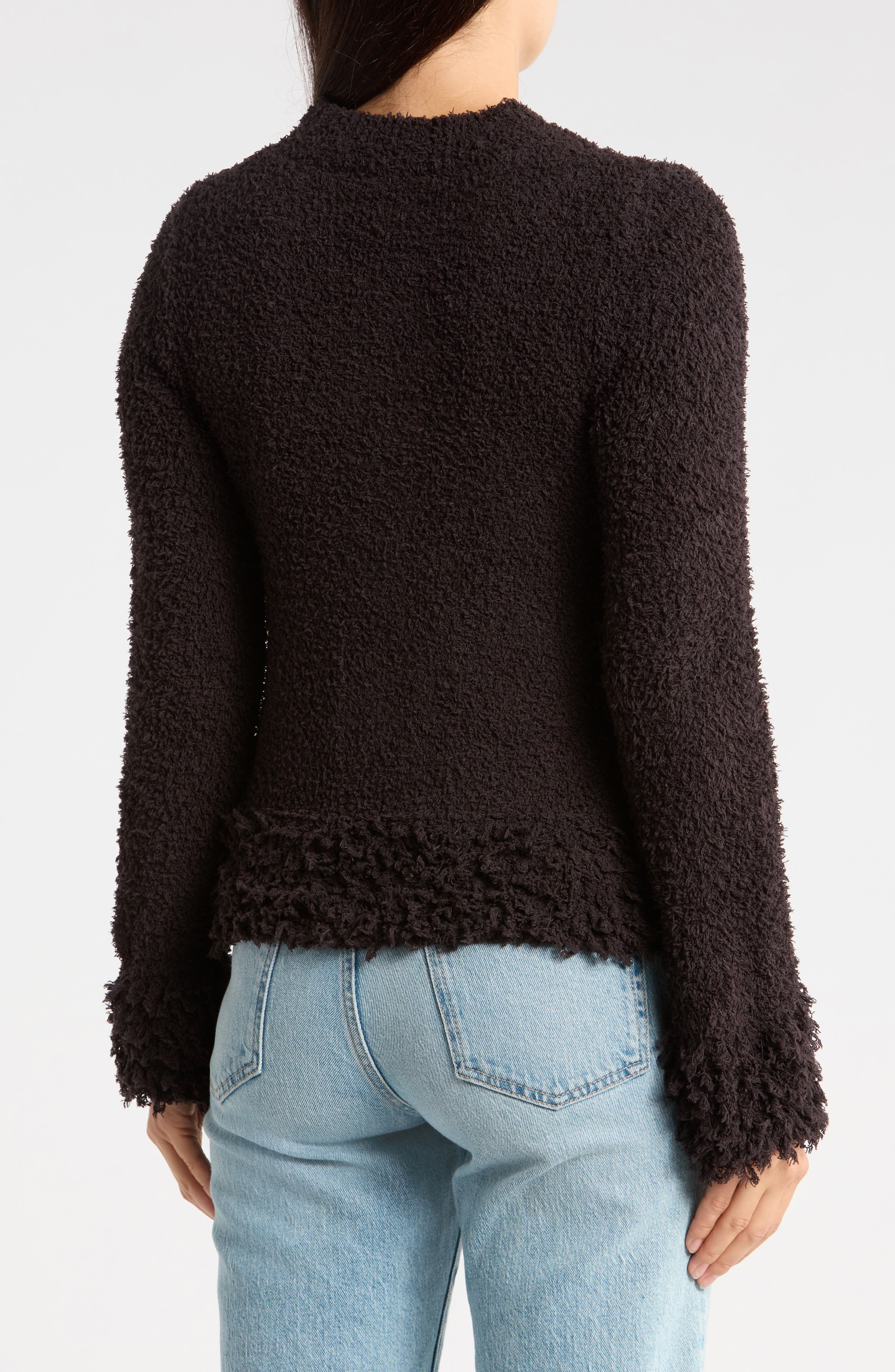 Adrianna Papell Fringe Trim Sweater (Women) | Nordstrom