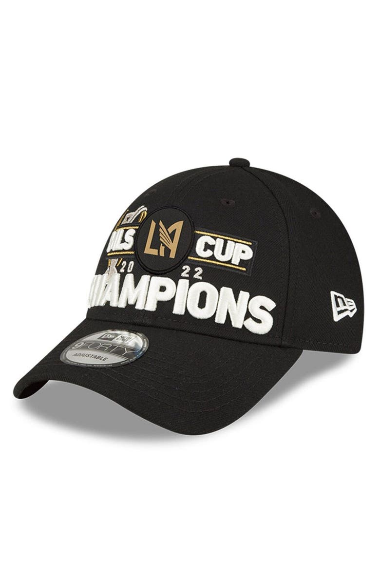New Era Black LAFC 2022 MLS Cup Champions Locker Room 9FORTY Adjustable Hat, Main, color, 