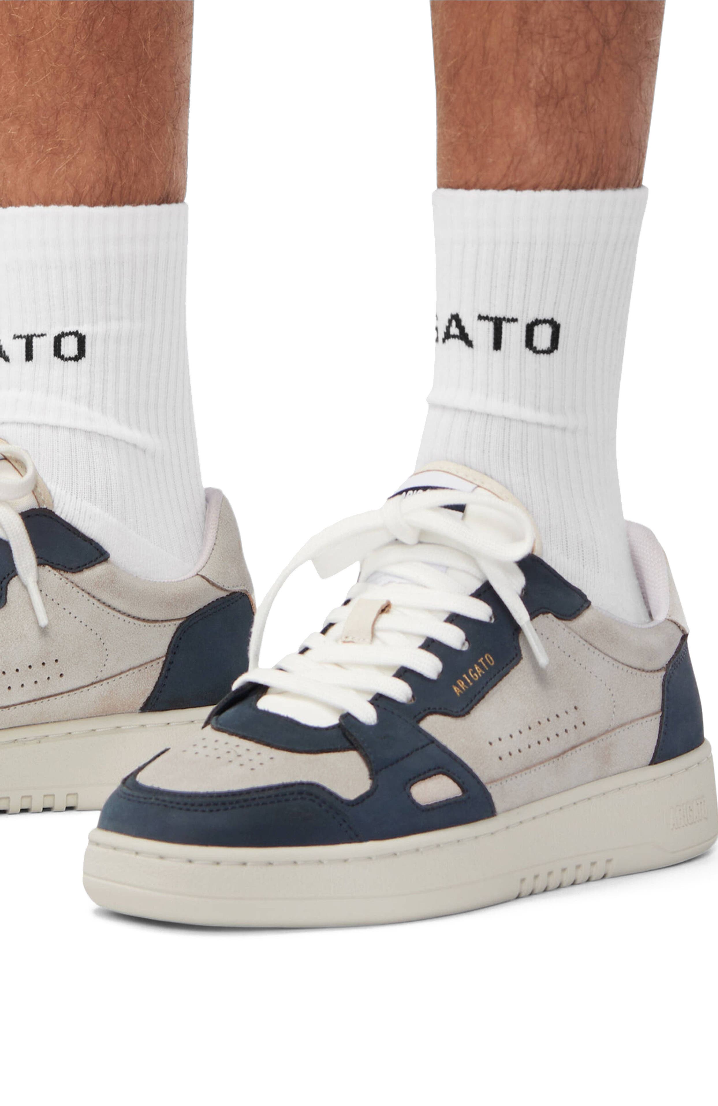Axel Arigato Dice Lo Cracked Leather Sneaker, Alternate, color, Beige/Blue