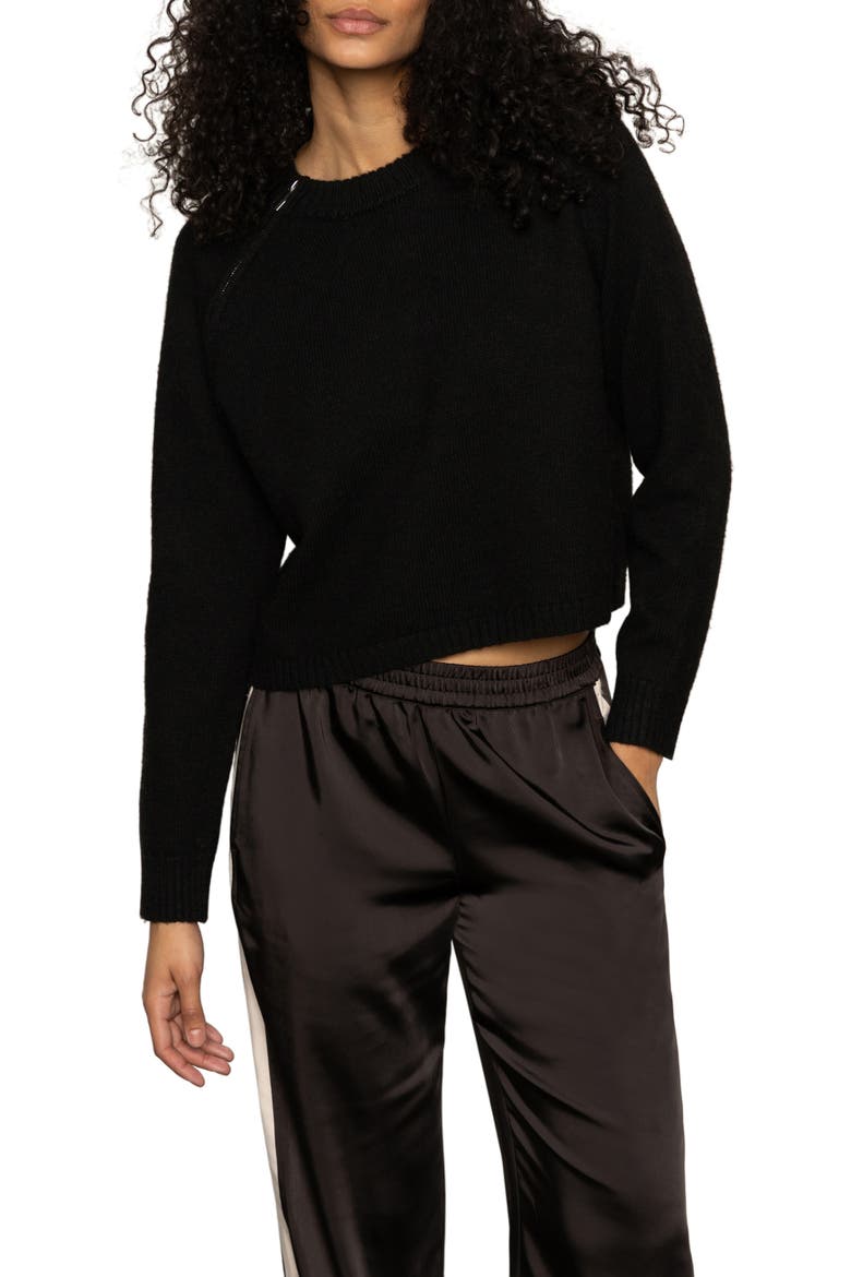 Zip It Sweater, Alternate, color, BLACK