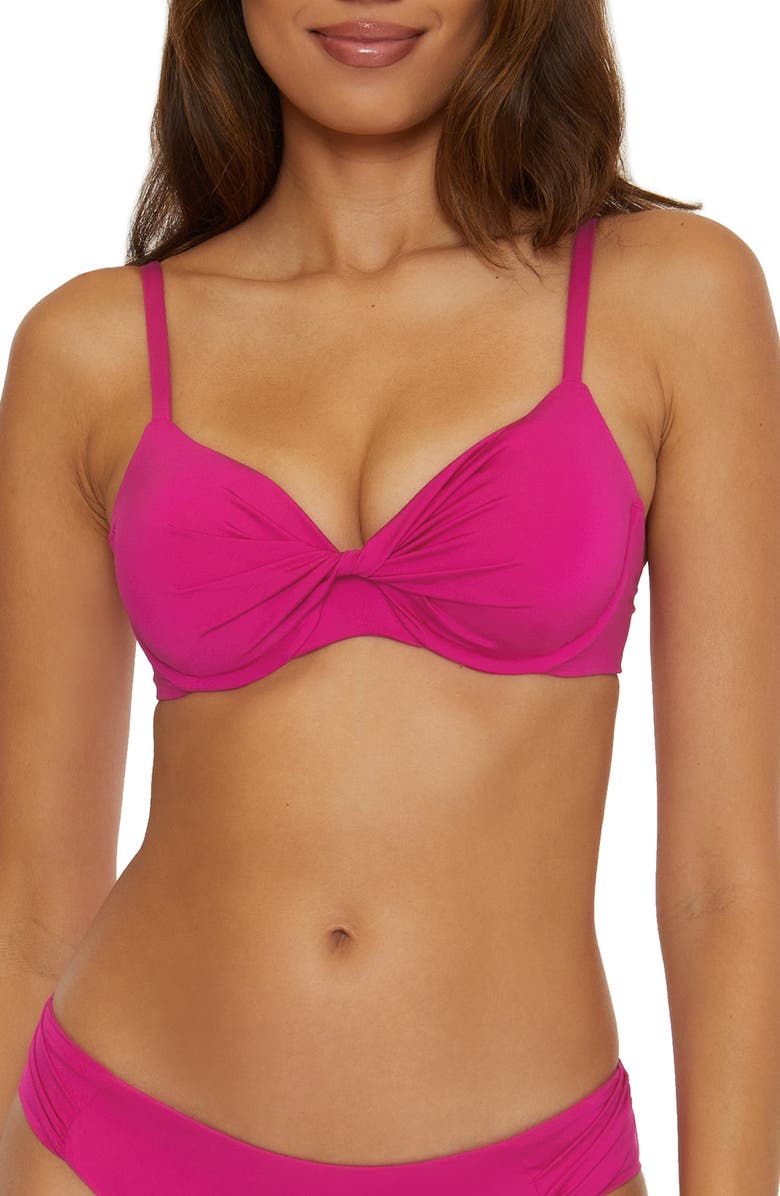 Trina Turk Monaco Underwire Bikini Top, Main, color, Sangria