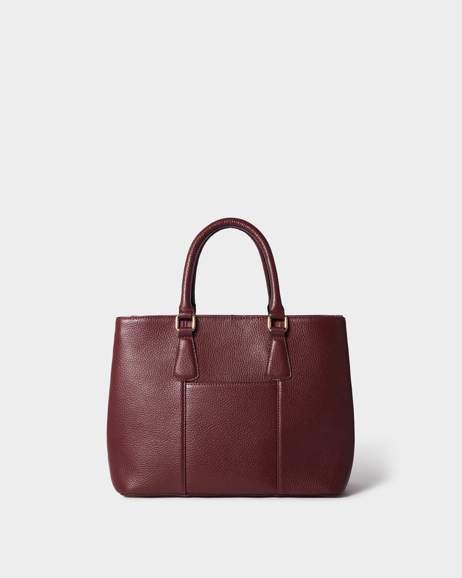 The Adaline Leather Workbag, Alternate, color, Merlot