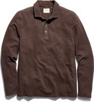 Billy Reid Long Sleeve Textured Stripe Polo