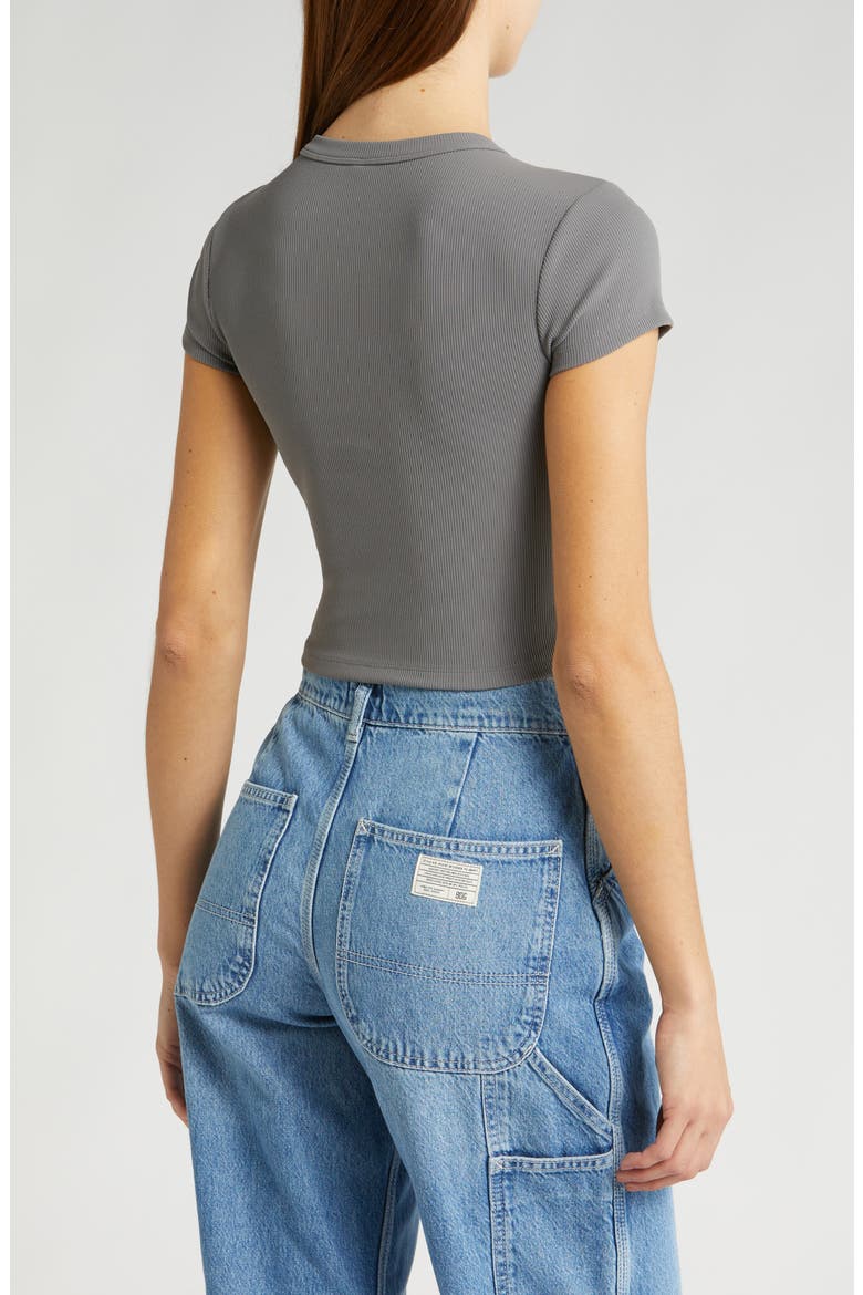 Compact Rib Crop Baby Tee, Alternate, color, GREY PEARL